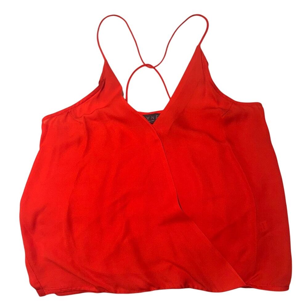 MYNE Ashley Ann Red Silk Wrap Cami Cross-Back Top Size 8